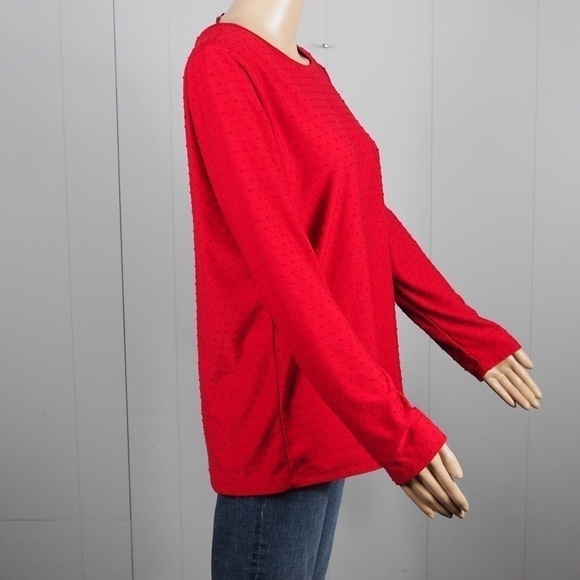 Joe Fresh red textured long sleeve t-shirt size M - Picture 3 of 5
